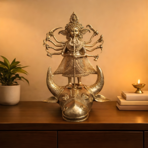 Handcrafted Dokra Metal Durga Idol
