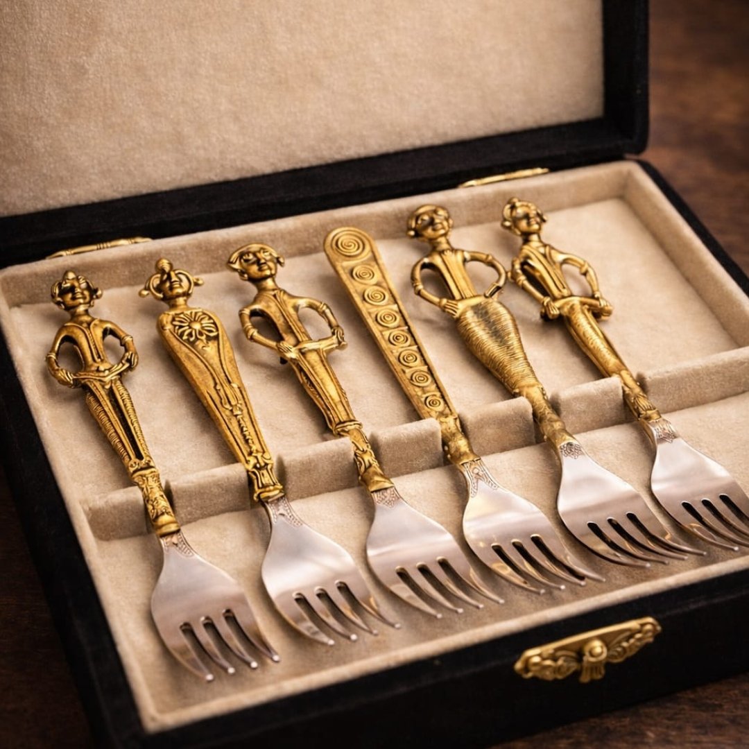 Heritage Dokra Dessert Fork Set