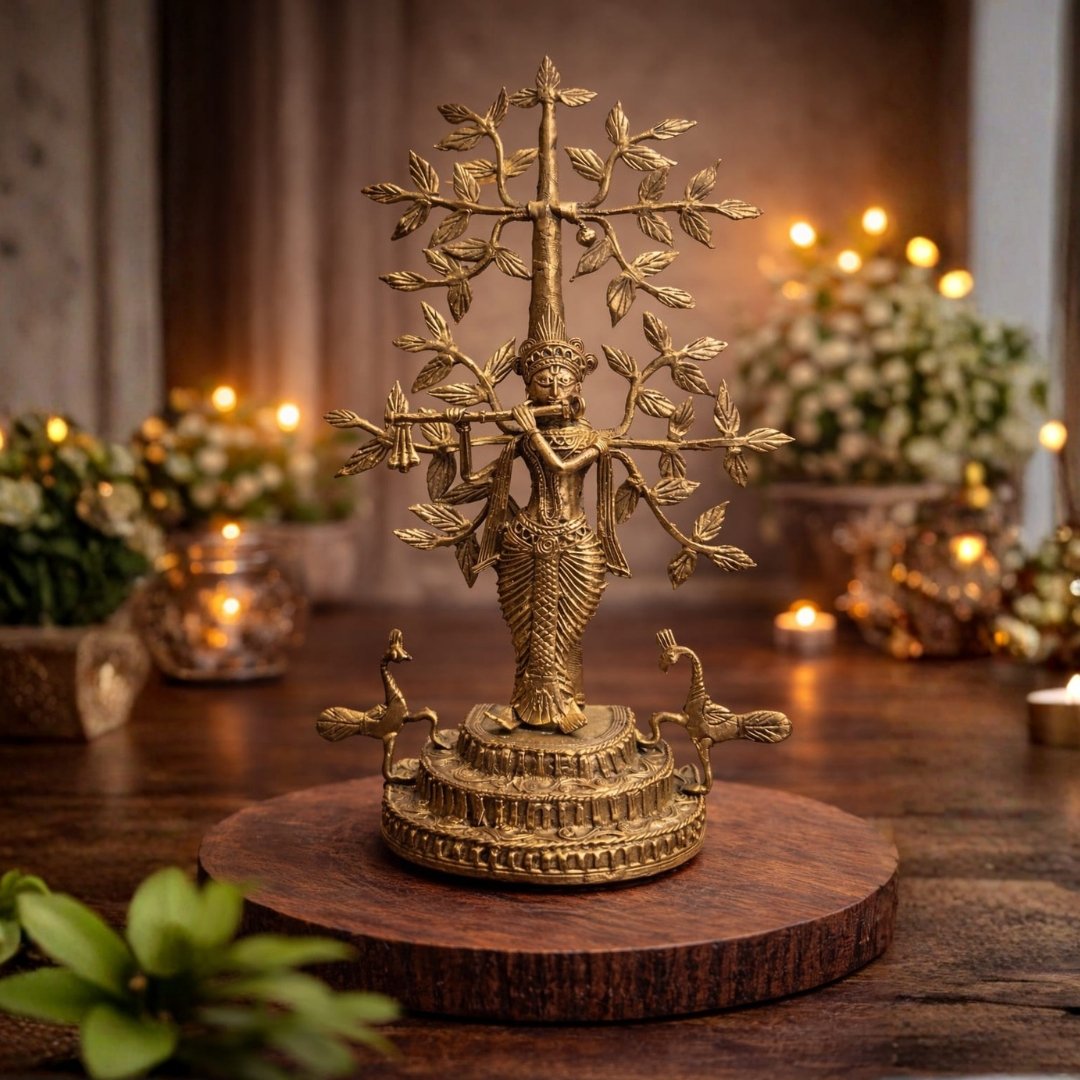 Krishna Vriksha Tribal Art Idol