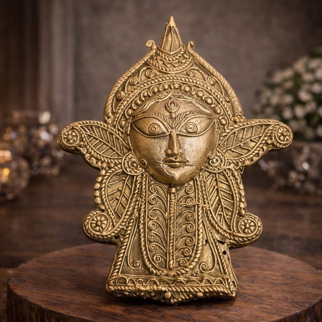 Tribal Goddess Dokra Face Idol
