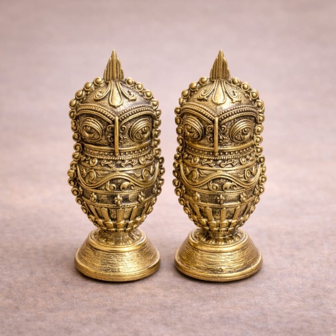 Golden Tribal Owl Sculptures