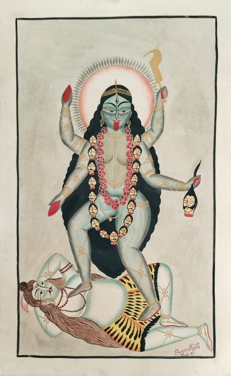 Kali Standing on Shiva