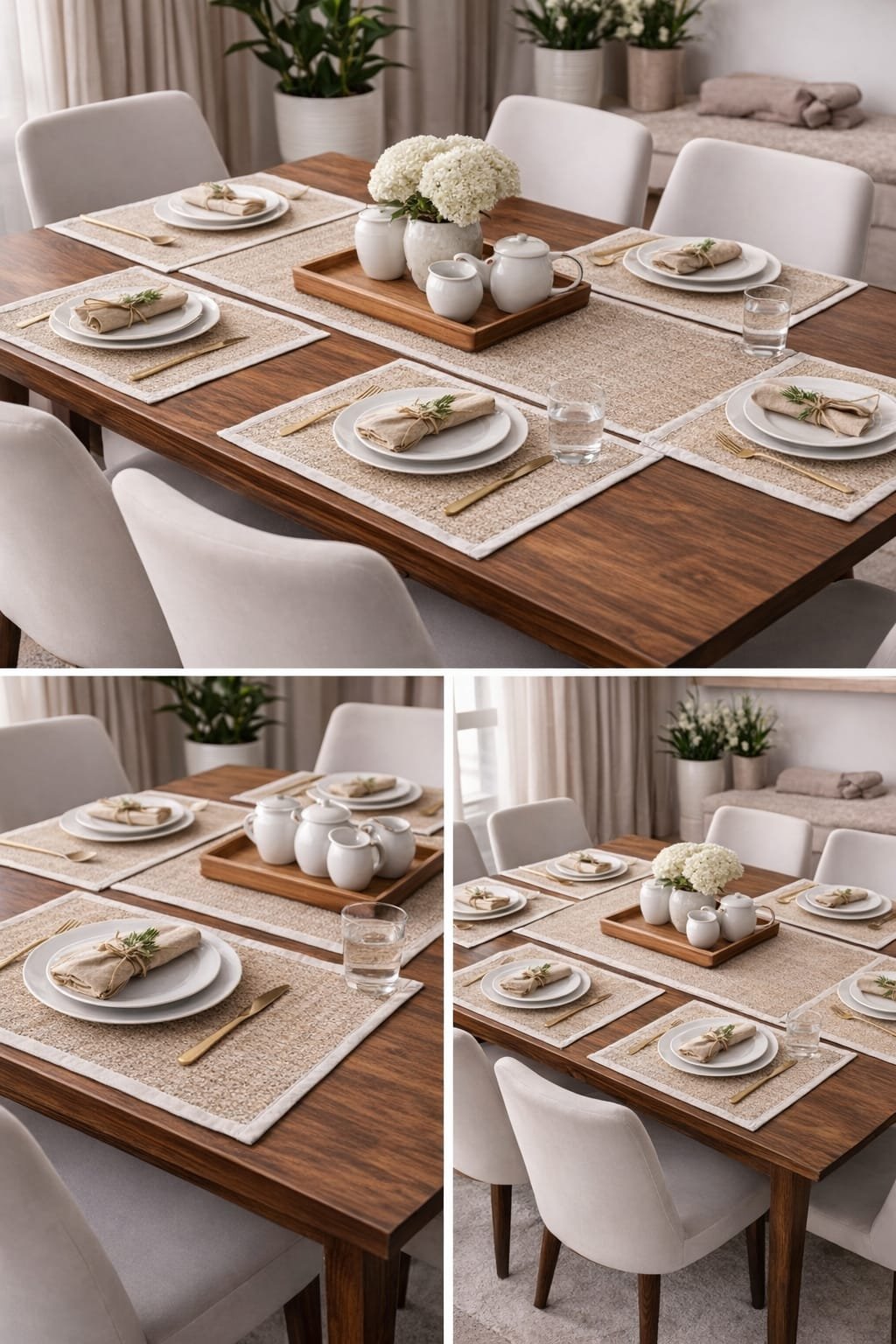 Sandstone Weave Table Mat & Runner Set